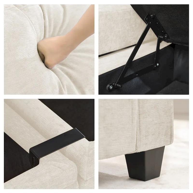 Versatile Chenille Storage Loveseat Sofa