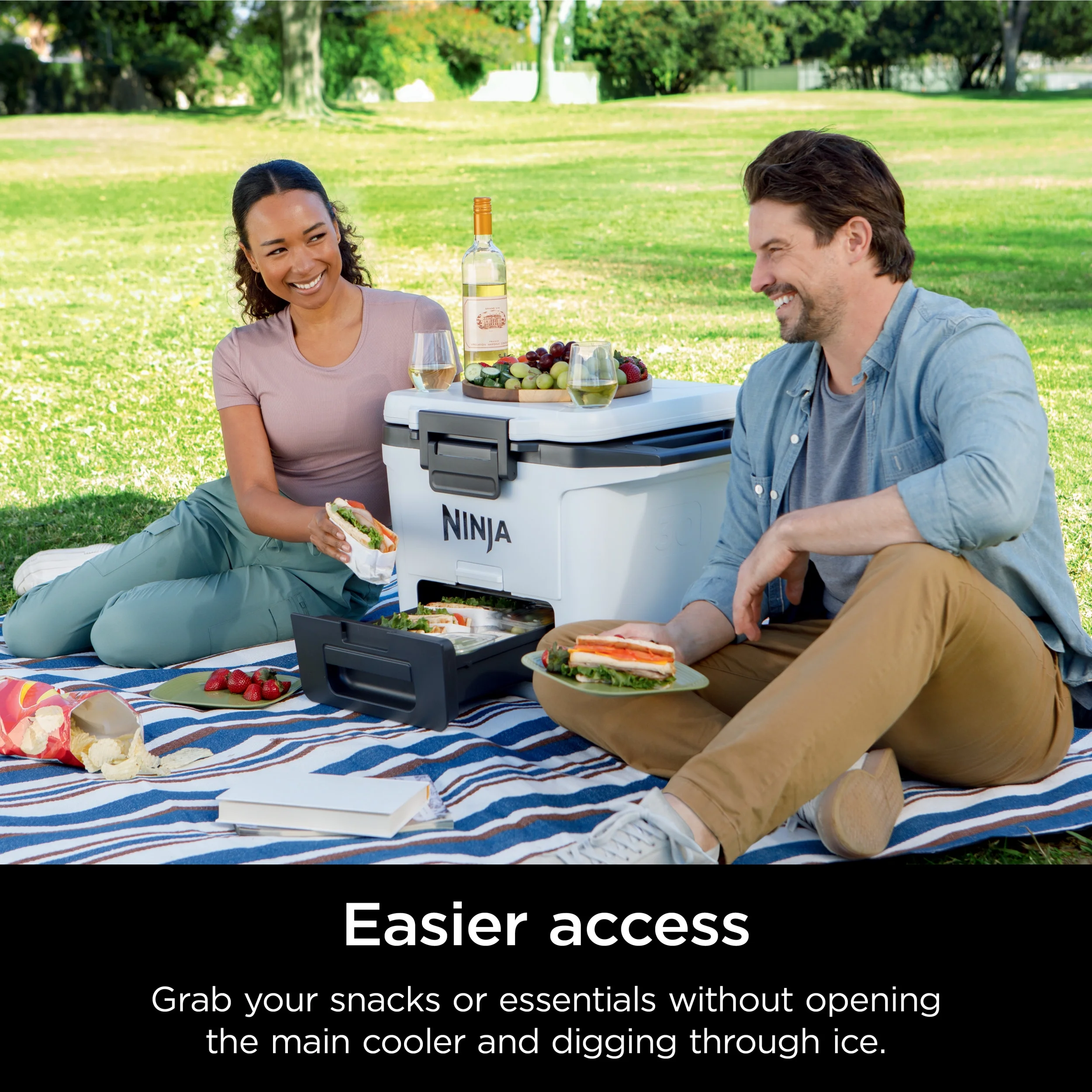 Ninja FrostVault 30qt Hard Cooler with Dry Zone, Ice Chest Cooler, White, FB131WH - Image 6