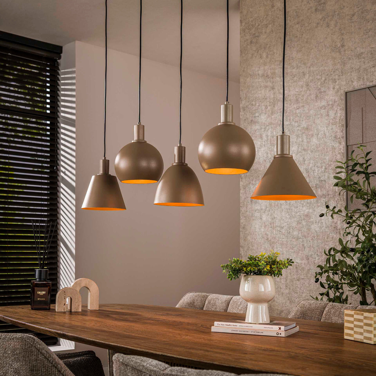 Fraaai - Metica hanglamp mix 5-lichts - beige