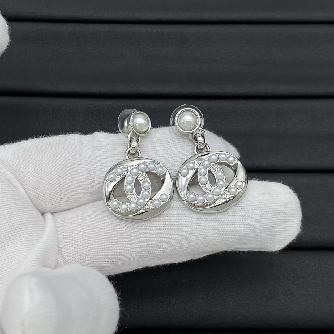 Chanel Pearl and Diamond Paved Earrings - Original Replica Club