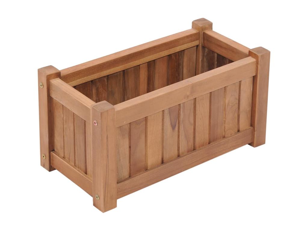 Arriate de madera maciza de teca 50x25x25 cm