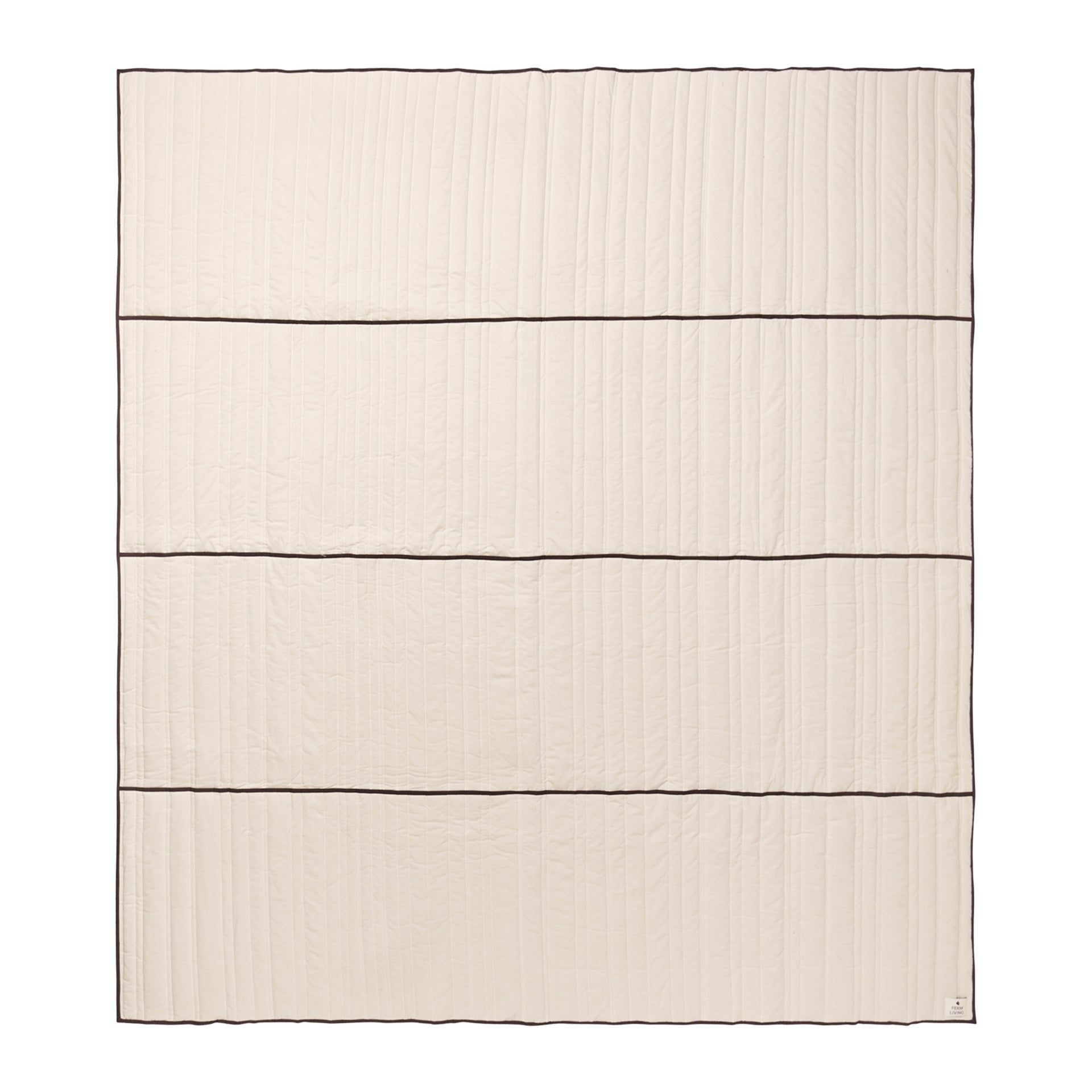 Ferm Living Vari Quilted Sprei B 230 cm - Natural / Dark Chocolate