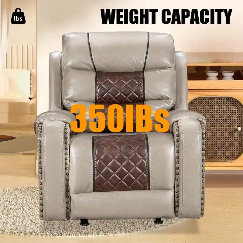 Spacious Faux Leather American-Style Recliner Chair for Living Room