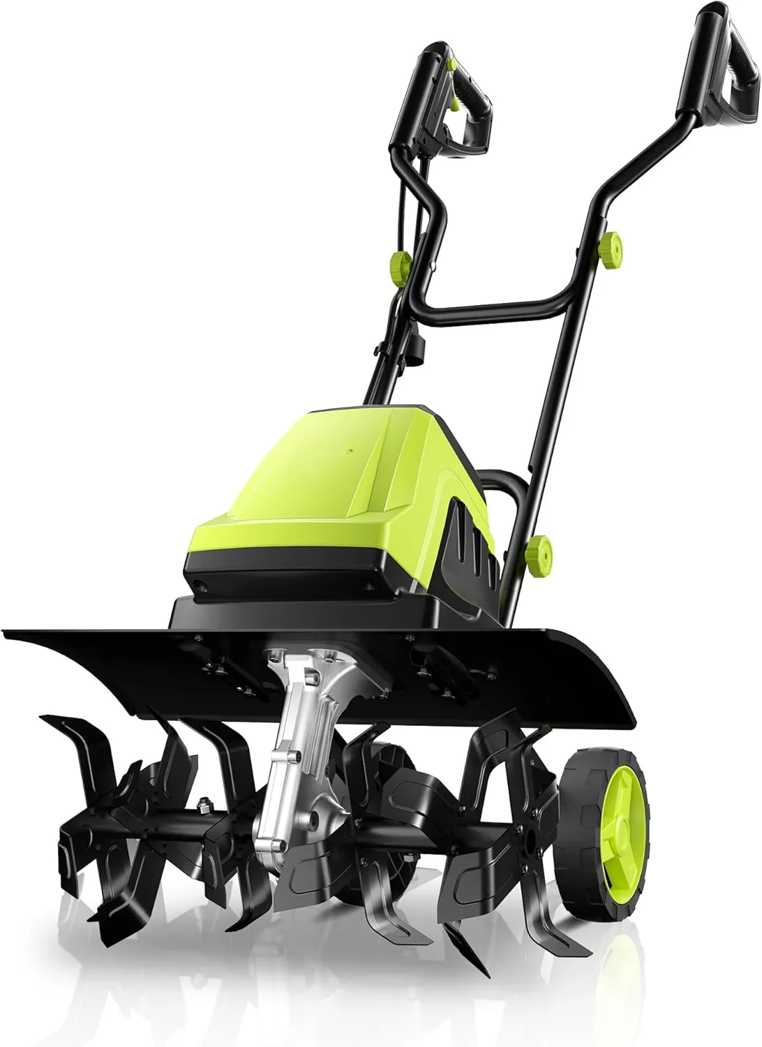 Electric Tiller, 15-Amp 18-Inch Width 9-Inch Depth Corded Tiller Cultivator 24 Durable Steel Tines Gardening Tiller with Adjustable Wheels Foldable Handle for Easy Soil Cultivation