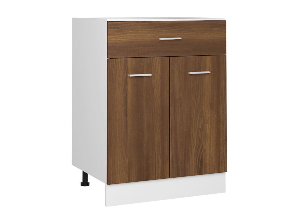 Armario bajo de cocina madera ingeniería marrón roble