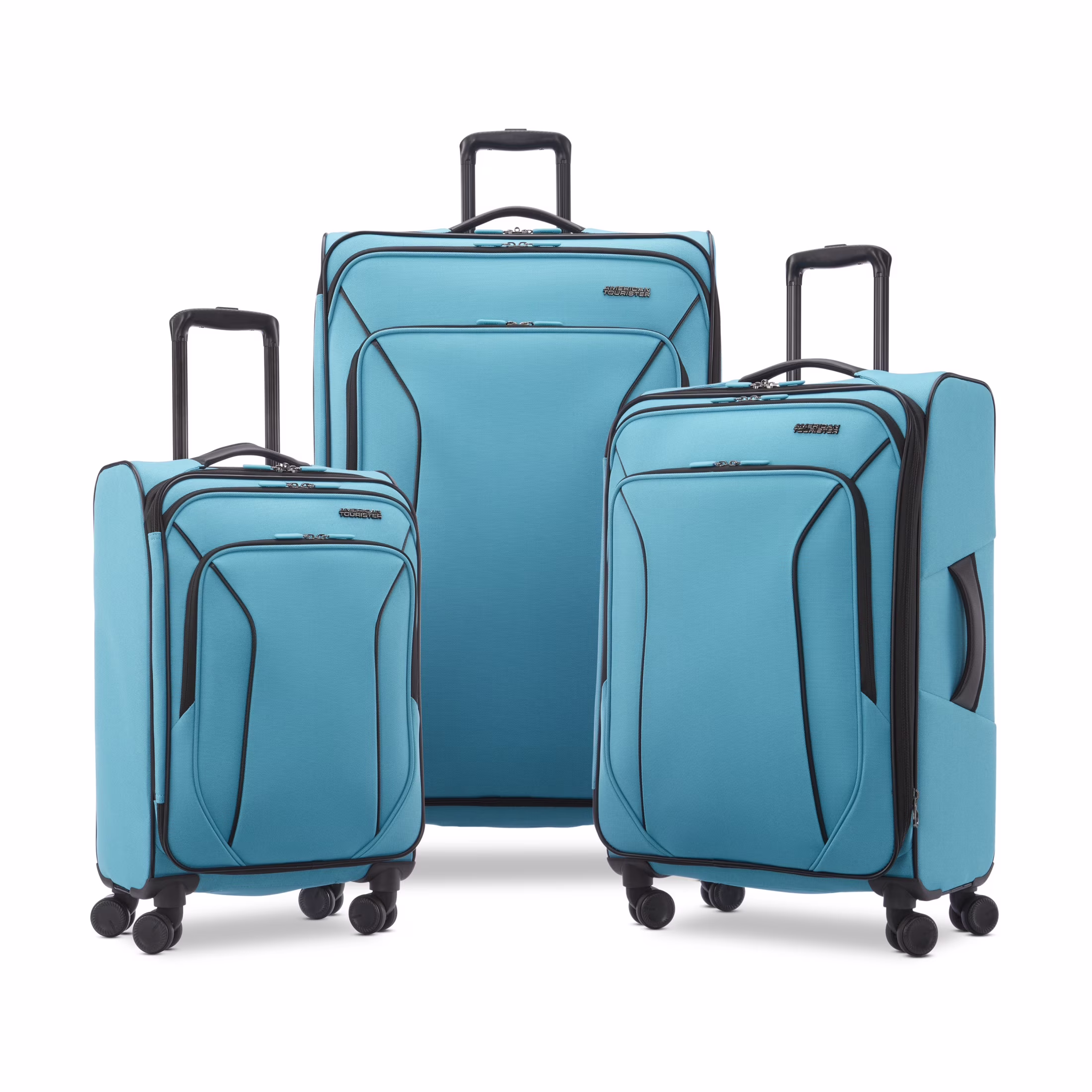 American Tourister X-Lite 3-Piece Luggage Set with Spinner Wheels - Light Grey - Image 8