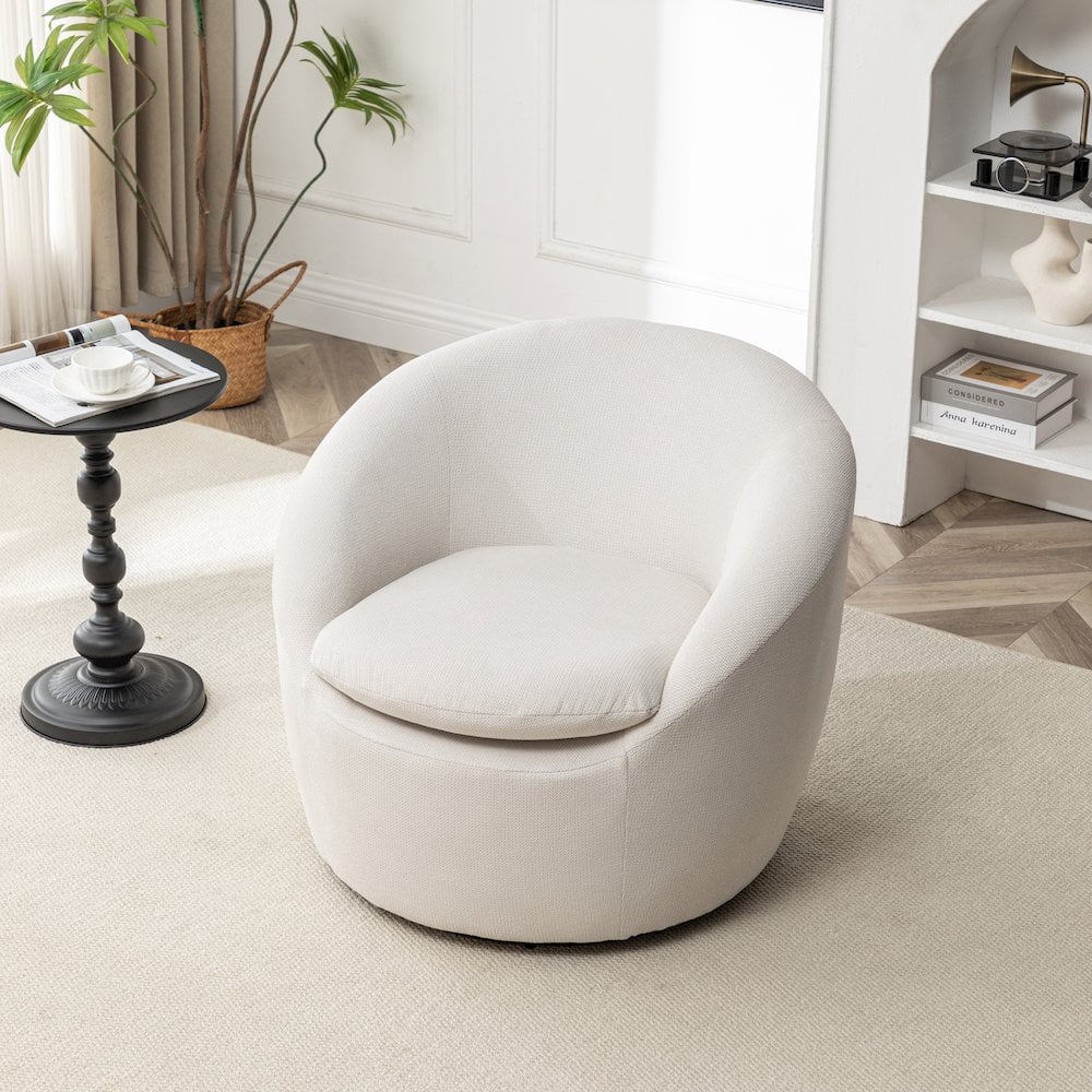 Roundhill Furniture Winnie Modern Barrel Chair, 360- Swivel - Image 9