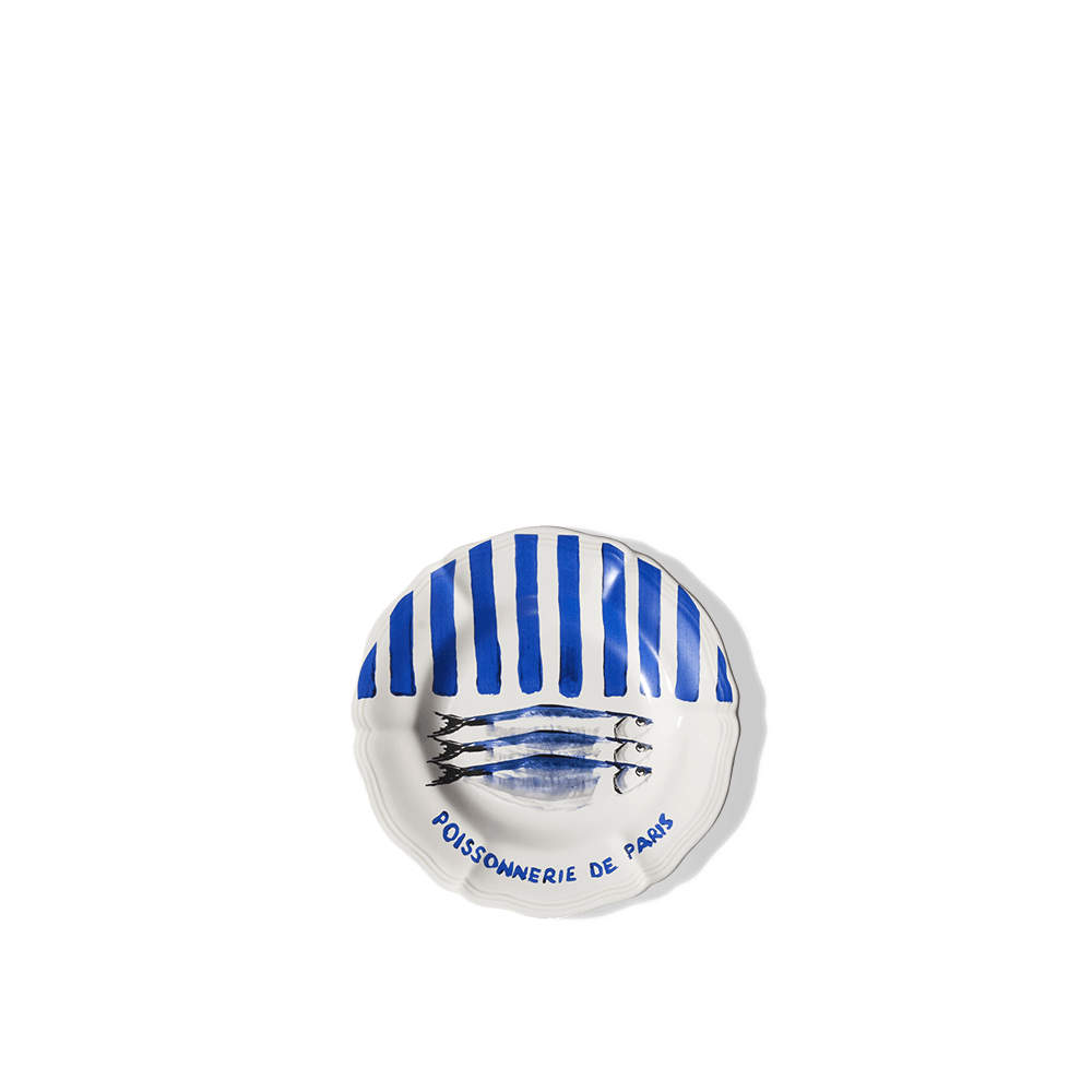 Assiette plate en faïence Poissonnerie