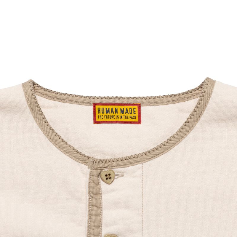 HUMAN MADE HENLEY NECK SWEATSHIRT