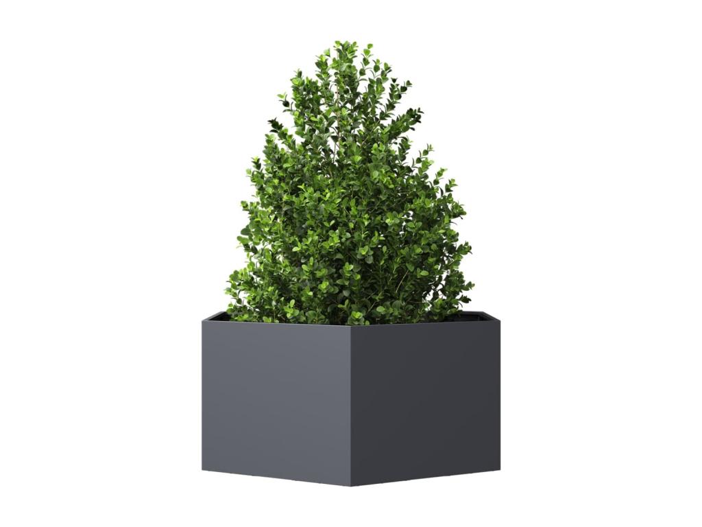 Decoratodo hexagonal de acero gris antracita 104x90x45 cm