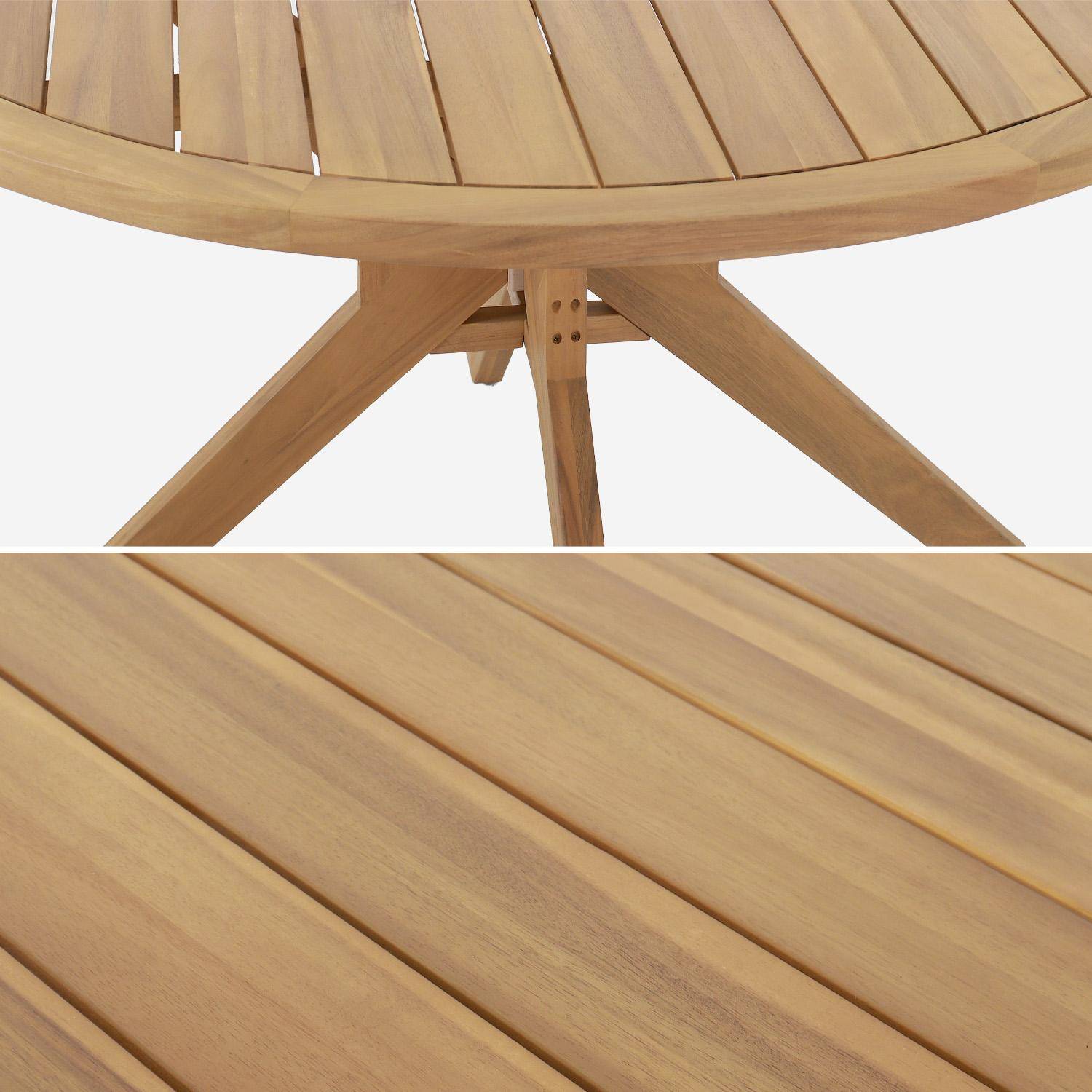Avena - Mesa redonda de jardín de madera de acacia, 6 plazas