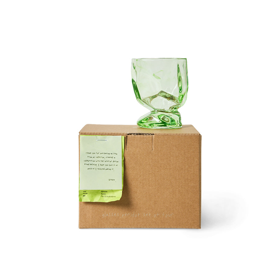 HKliving Nienke Sikkema Wijnglazen - Set van 4 - Peridot