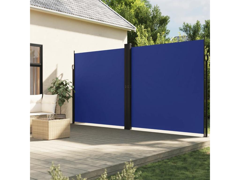 Toldo lateral retráctil azul 220x600 cm