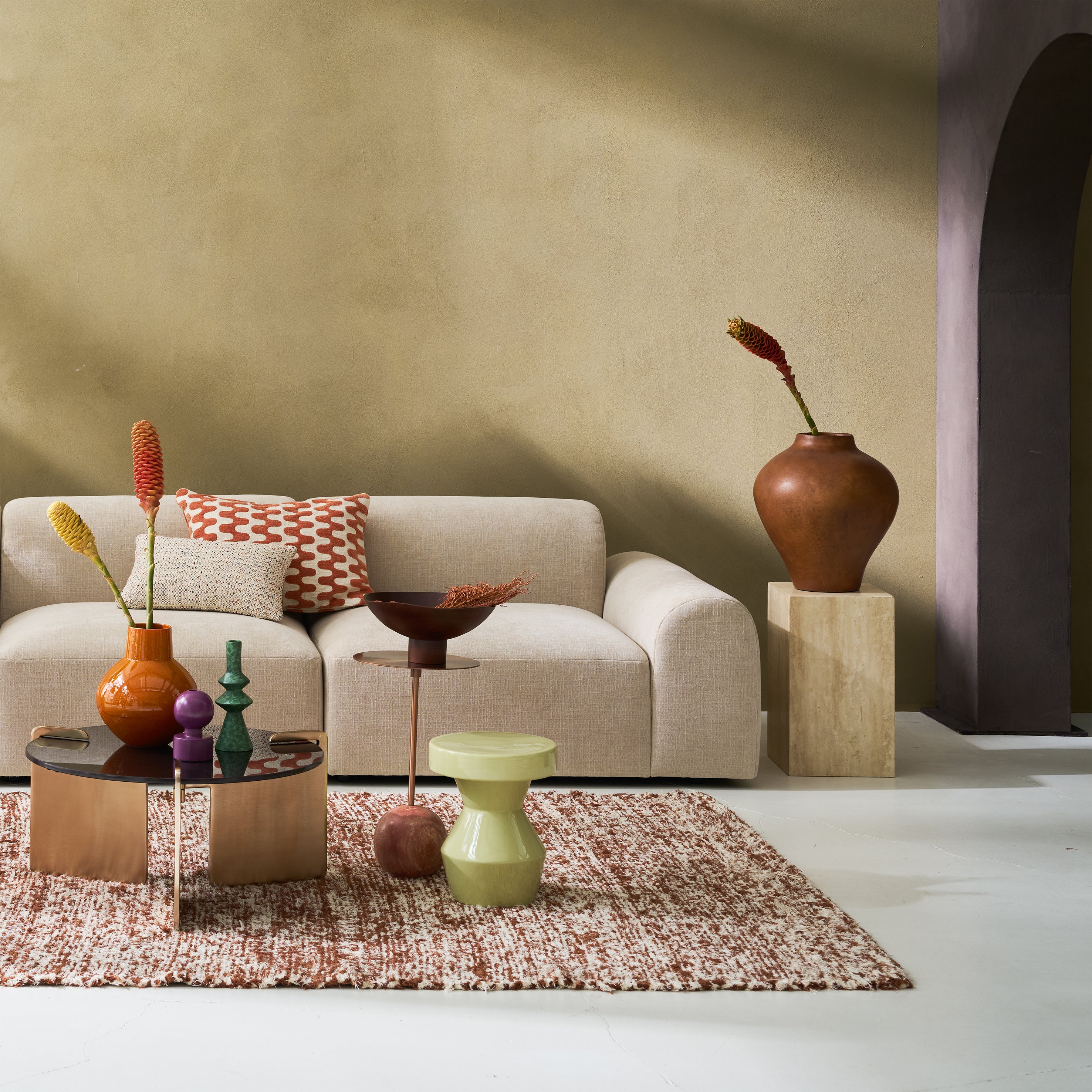 Urban Nature Culture Bijzettafel Sculptural - Pale Green