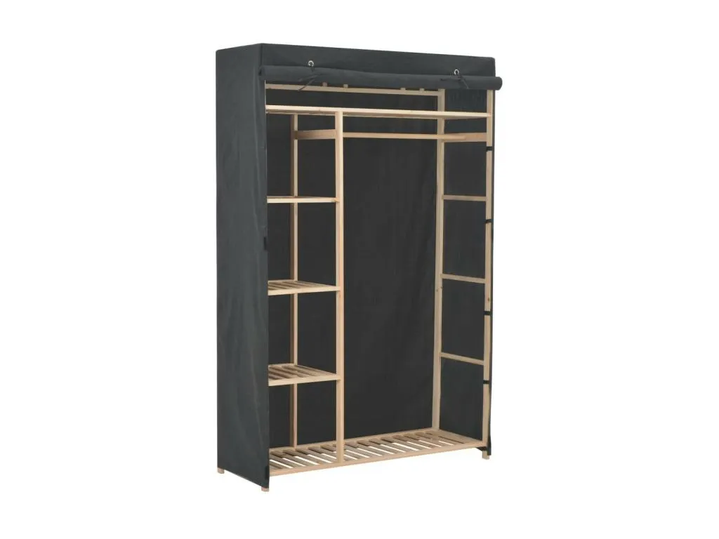 Armario de tela gris 110x40x170 cm 75420vwqu