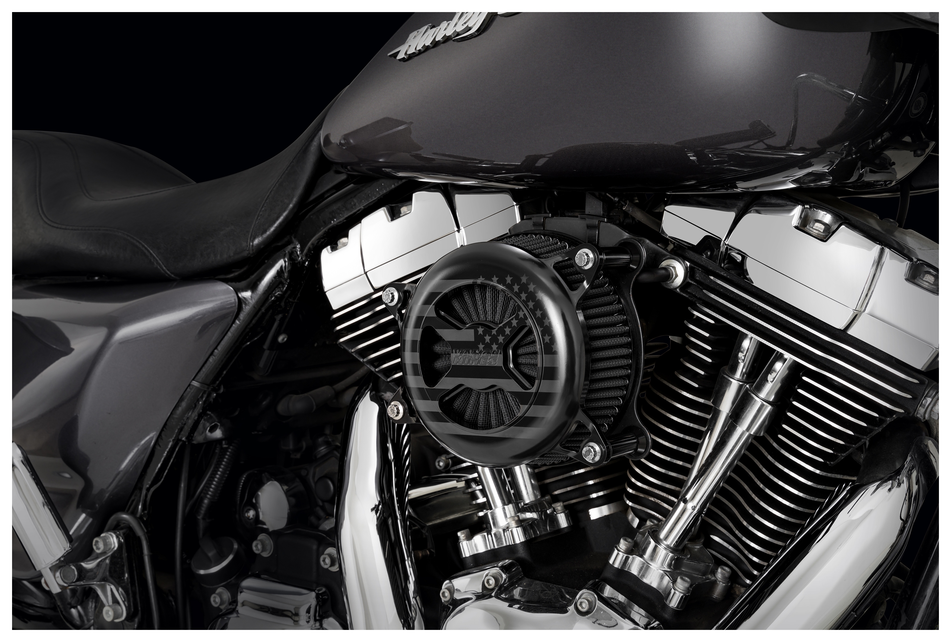 SportsBikeShop Vance & Hines VO2 America Limited Edition Air Cleaner For Harley Twin Cam 2008-2017