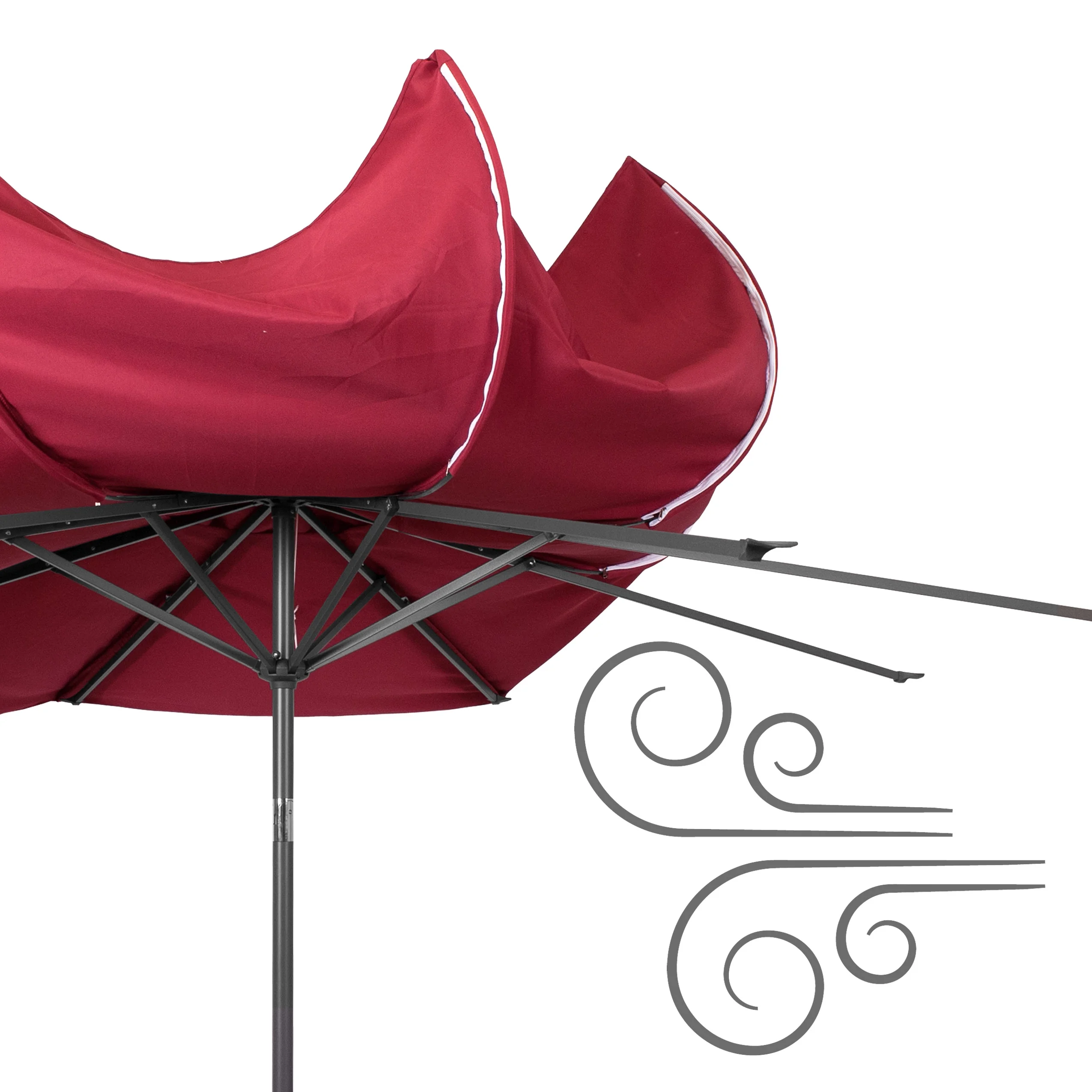 CorLiving 10 Foot Wind Resistant Patio Umbrella, Outdoor Parasol with Crank Tilt, Round Market Umbrella for Patio, Umbrella with Crank, Tilt Umbrella, Outdoor Umbrella, White - Image 20