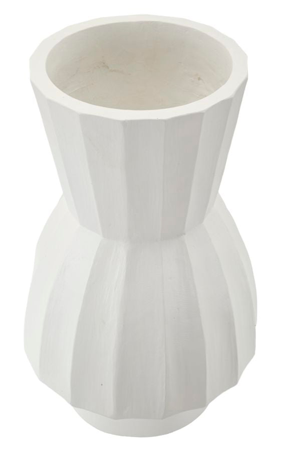 Witte magnesium vaas, ø 24x41 cm