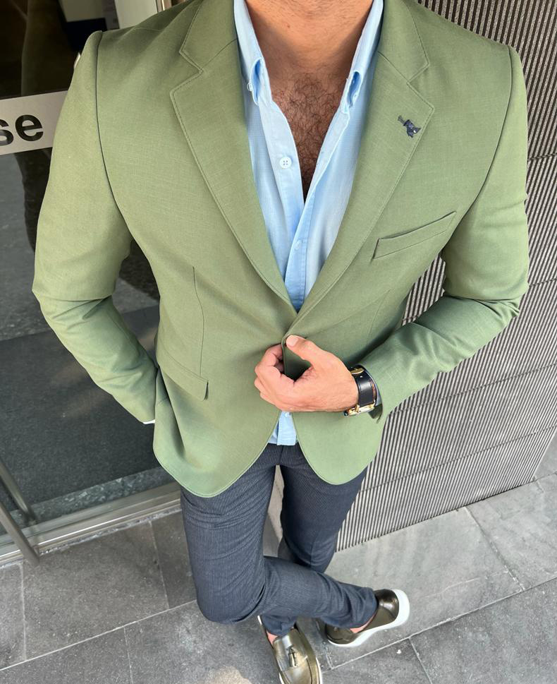 Daily Solid Pocket Design Button Notch Lapel Blazer