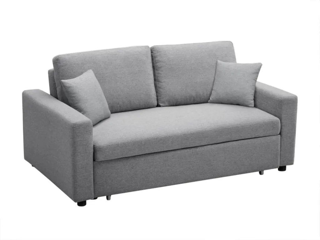 Sofá cama de 3 plazas de tela Kavehomedeco - Gris claro 82763TXDV