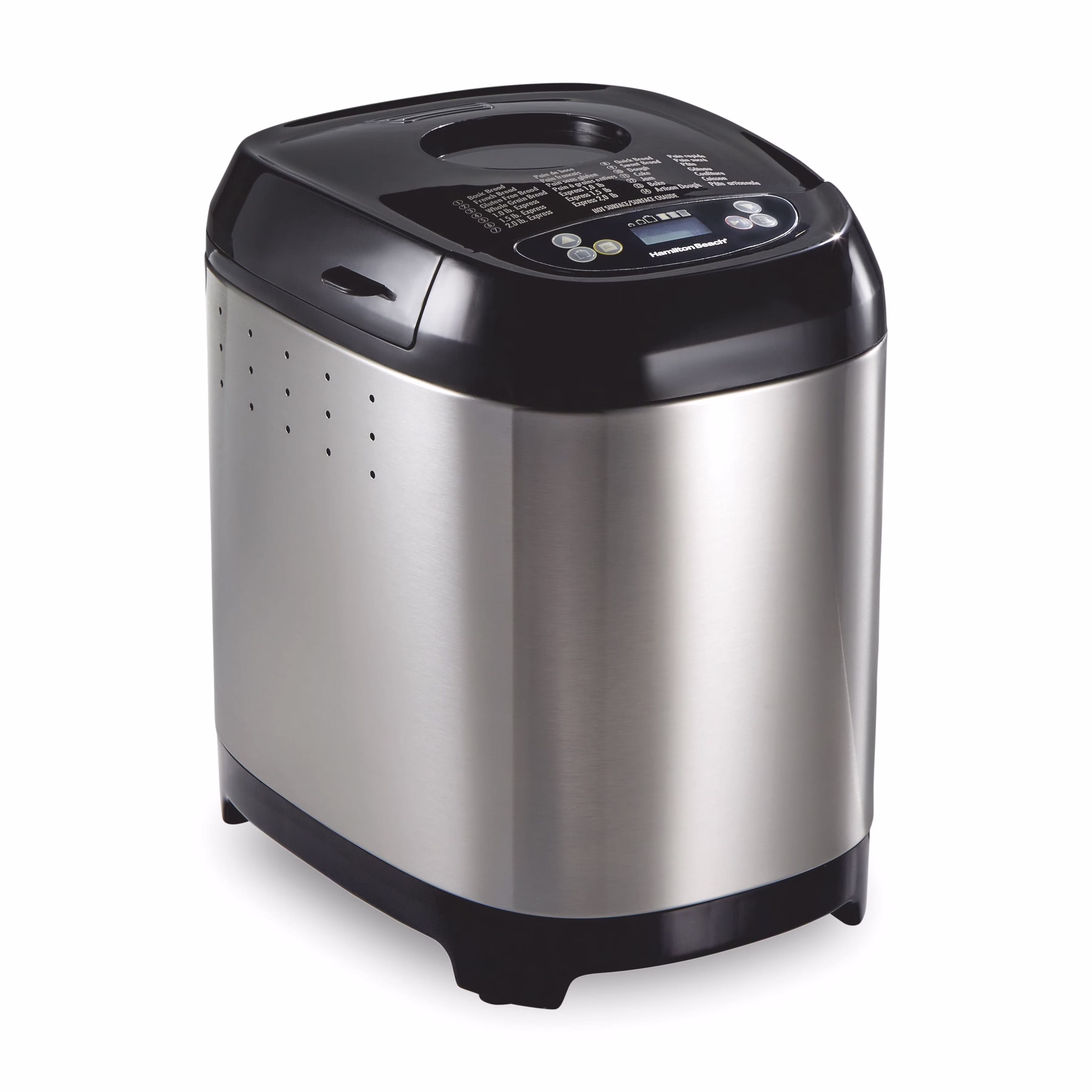 Hamilton Beach 2 lb Bread Maker Machine, Artisan Dough Bread Maker with 14 Settings, Black & Stainless Steel