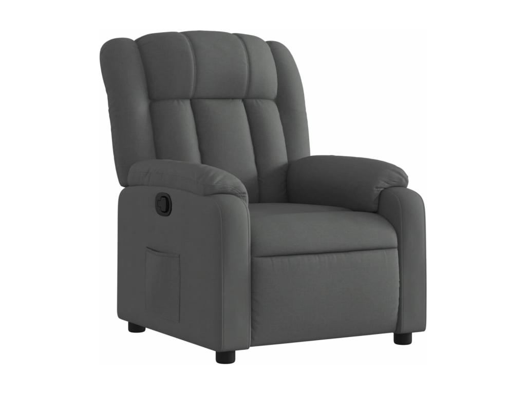 Sillón reclinable de tela gris oscuro