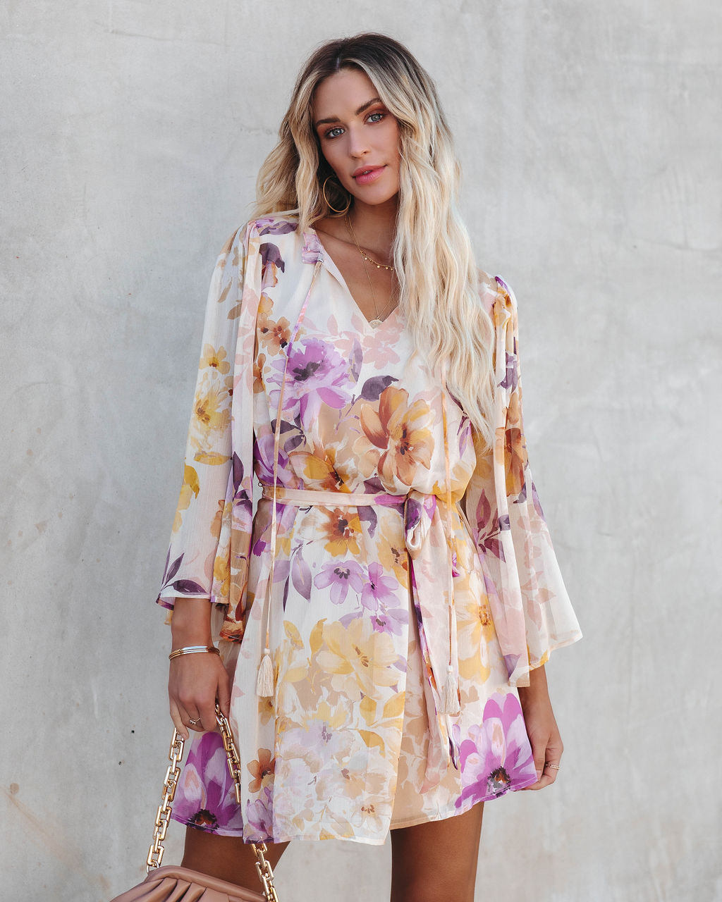 Damaya Floral Chiffon Tassel Dress - FINAL SALE - Se7enfashion