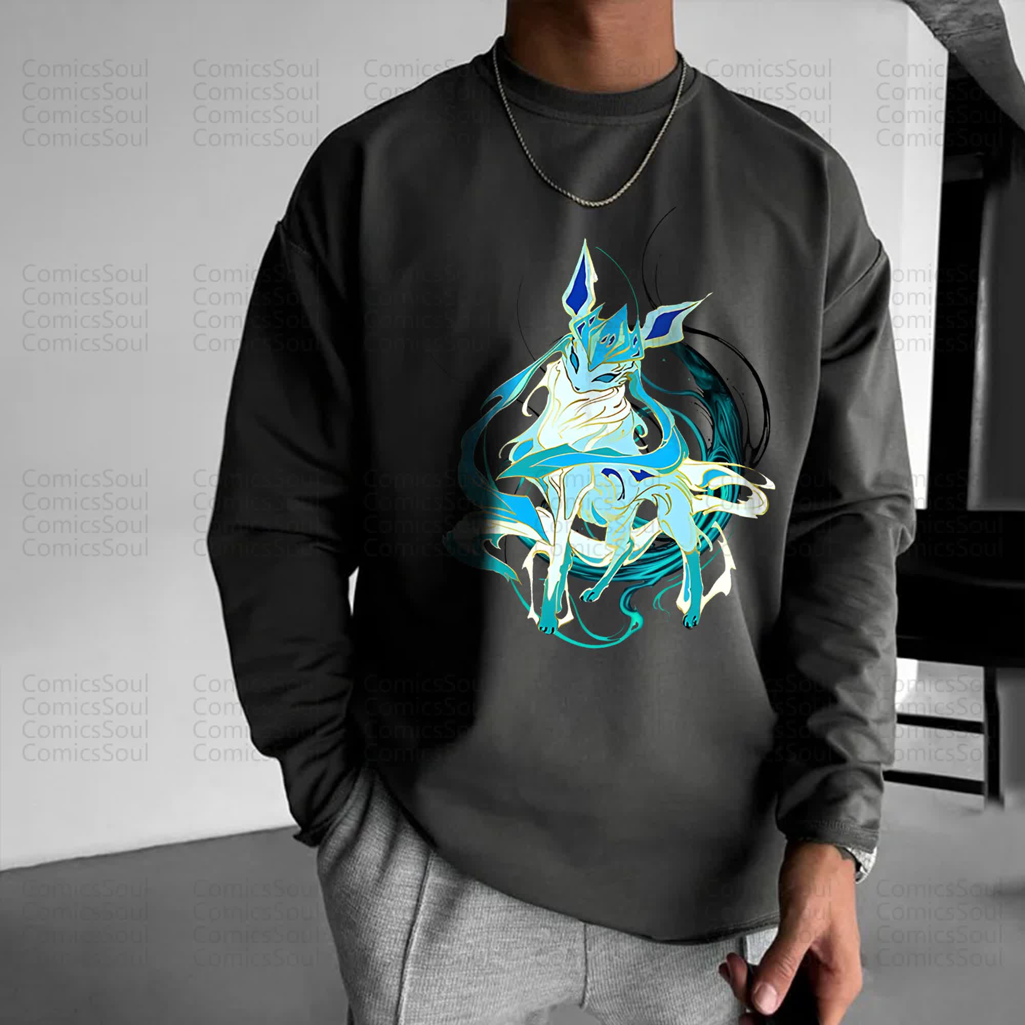 Unisex “Comicssoul” Anime Graphic Streetwear Vintage long-sleeved T-shirt