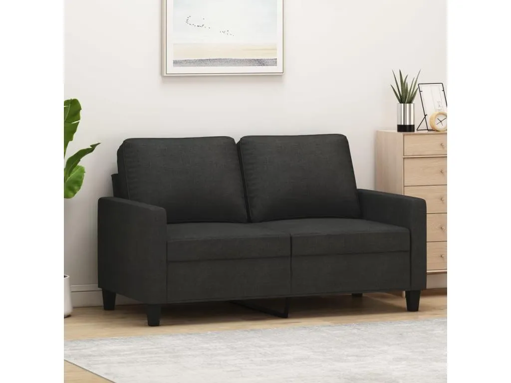 Sofá de 2 plazas de tela negro 120 cm 82246nypi