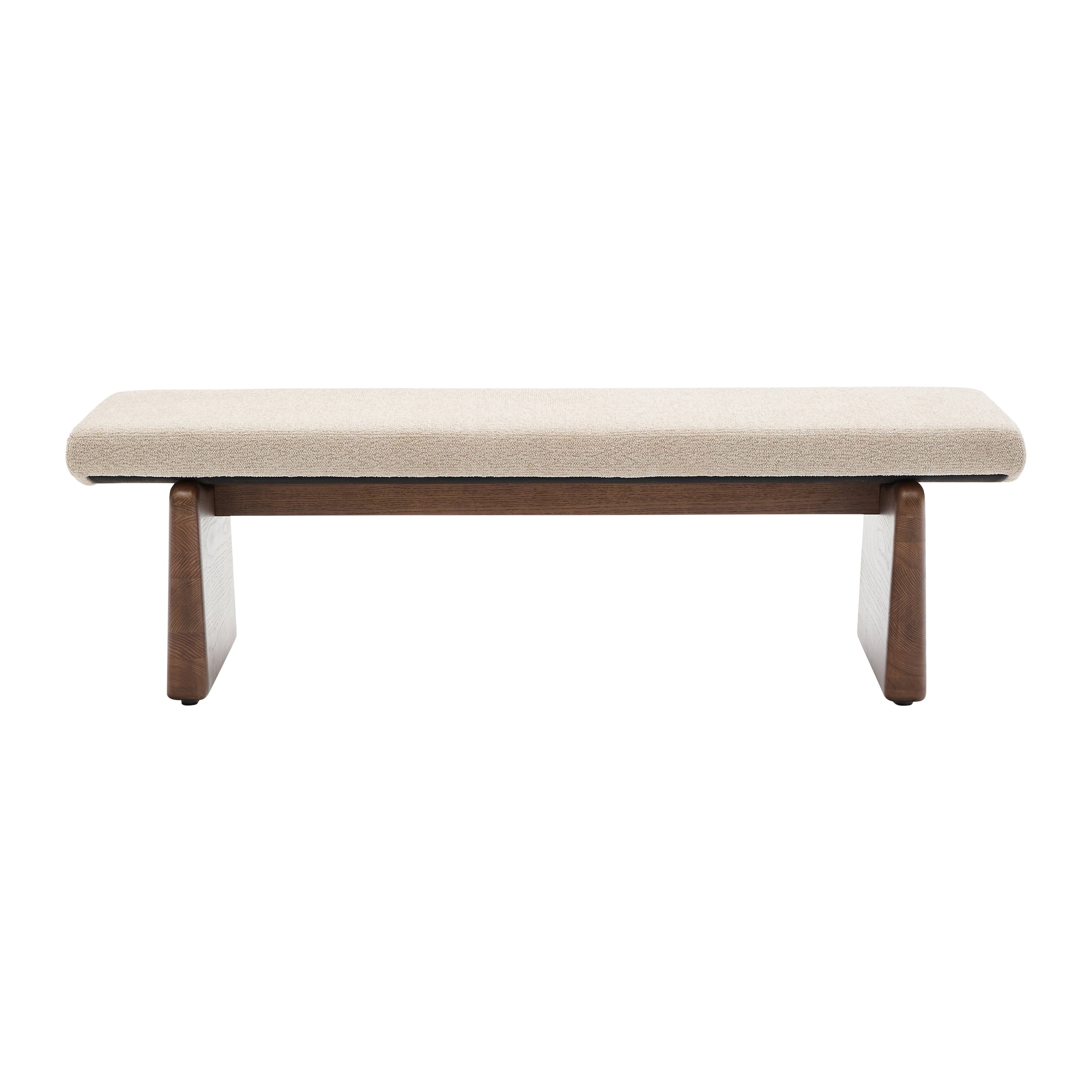 Kave Home Topaz Bankje - Beige / Essenhout