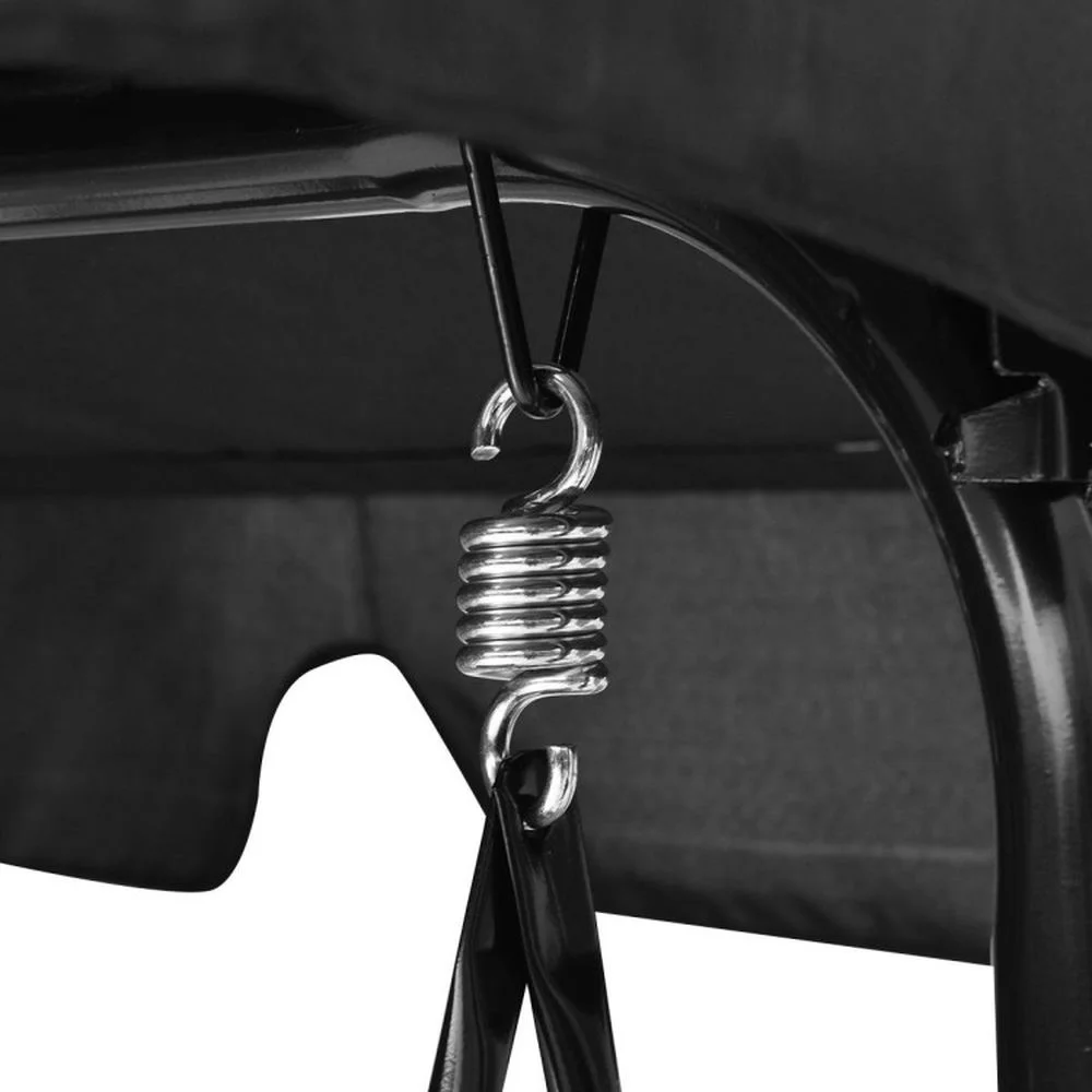 Topcobe Loveseat Cushioned Patio Steel Frame Swing Glider, Outdoor Patio Furniture for Balcony Garden Backyard -Black - Image 9