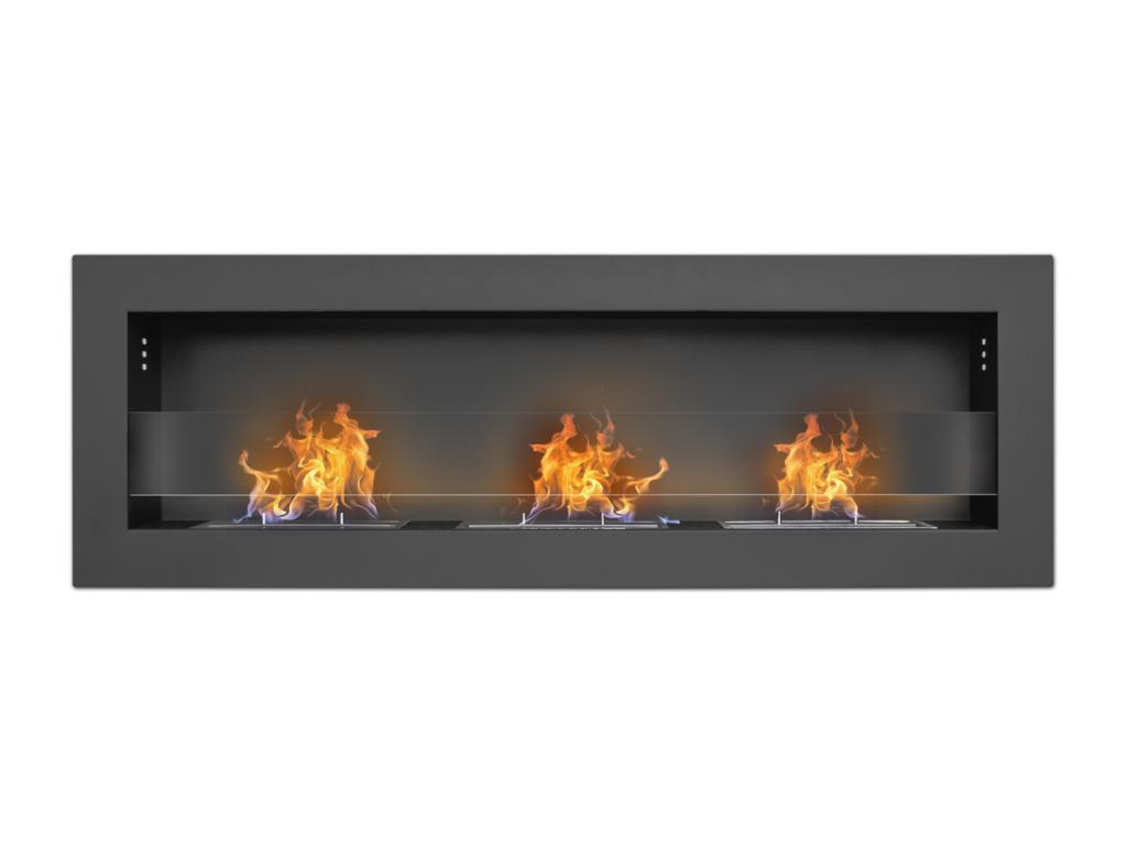 Traiano - Chimenea de bioetanol de empotrar en pared, 120xH40 cm