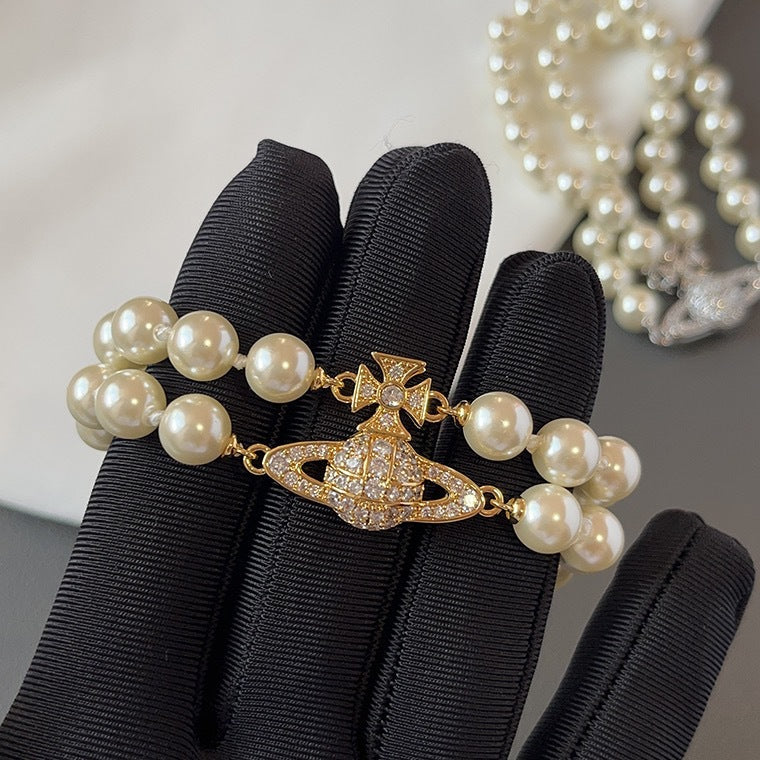 Vivienne Westwood 2 Row Pearl Bracelet - Original Replica Club