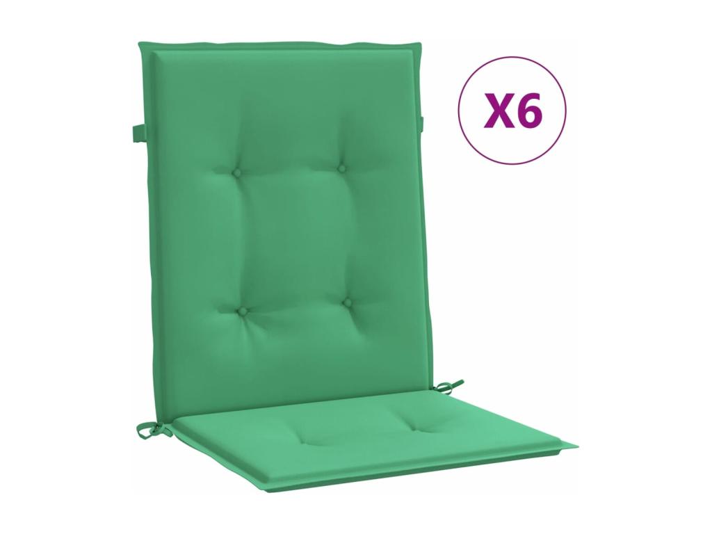 Cojín silla jardín respaldo bajo 6 unidades tela Oxford verde