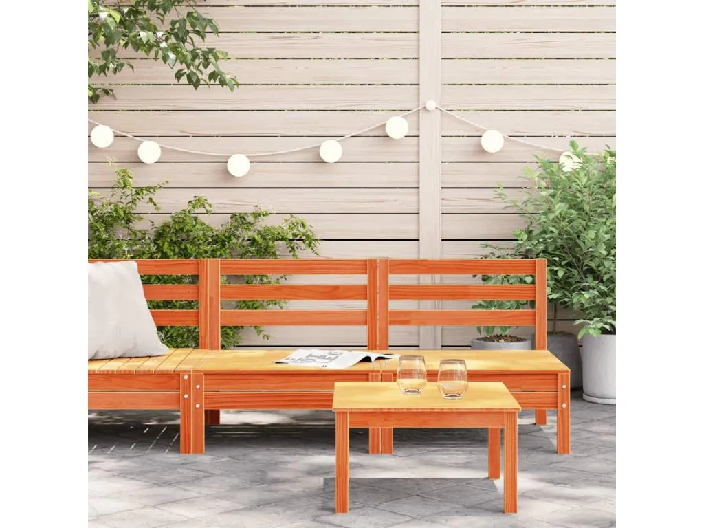 Sofás de jardín sin reposabrazos 2 uds Decocasaes macizo marrón cera mzfz05114