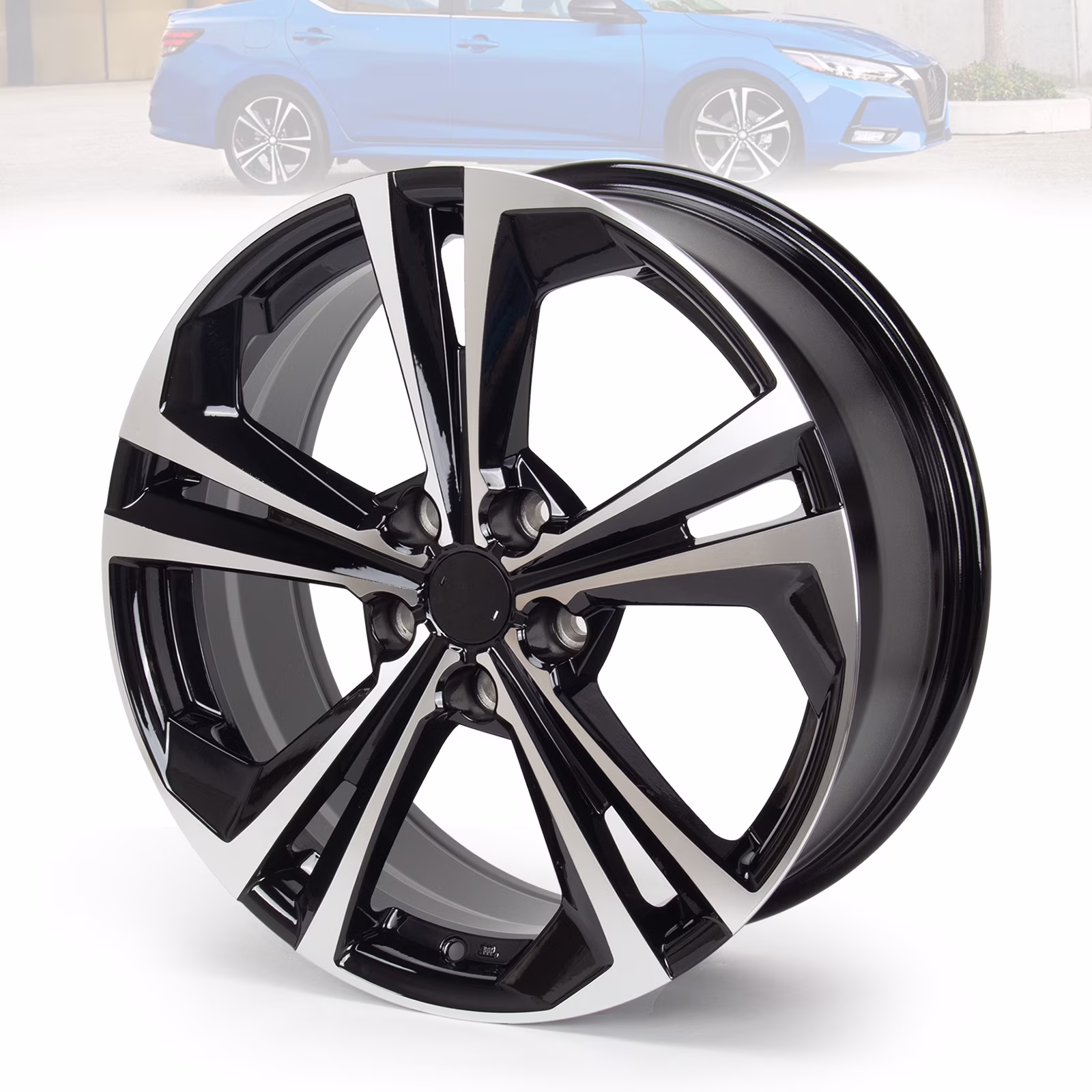 18" Alloy Replacement Wheel 18x7.5 in Rim for Nissan Sentra 2020 2021 2022, OEM Design