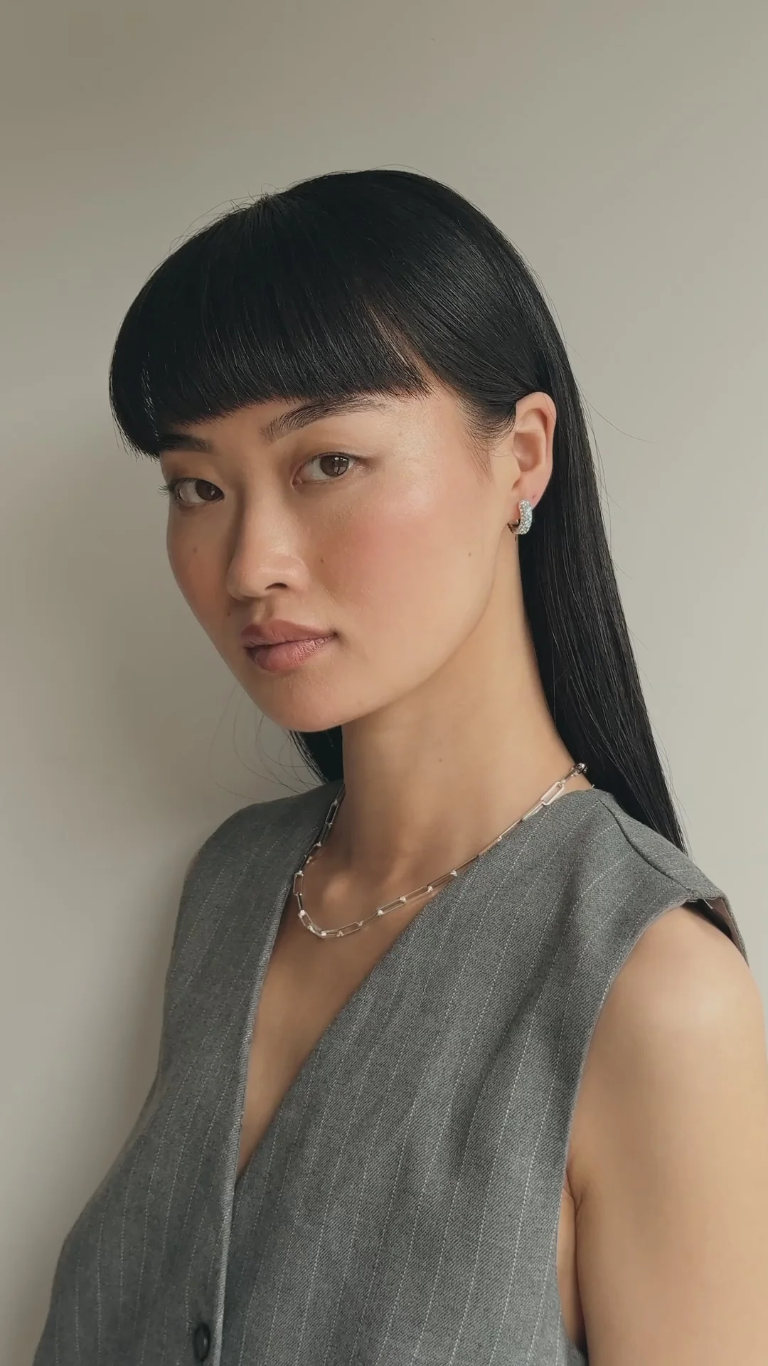 Small Two-Tone Reversible Sparkle Hoop Earrings