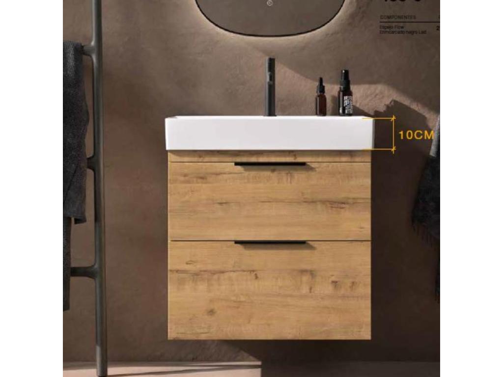 Mueble Baño 2 Cajones + Lavabo Bajo Encimera Mod Elena
