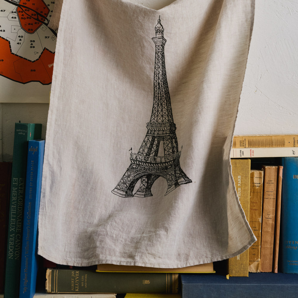 Torchon en lin lavé - Tour Eiffel