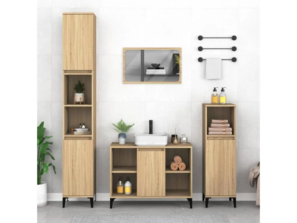 Armario de lavabo Banakdecoracion contrachapada Banakdecoracion 80x33x60 cm YRYQ35677