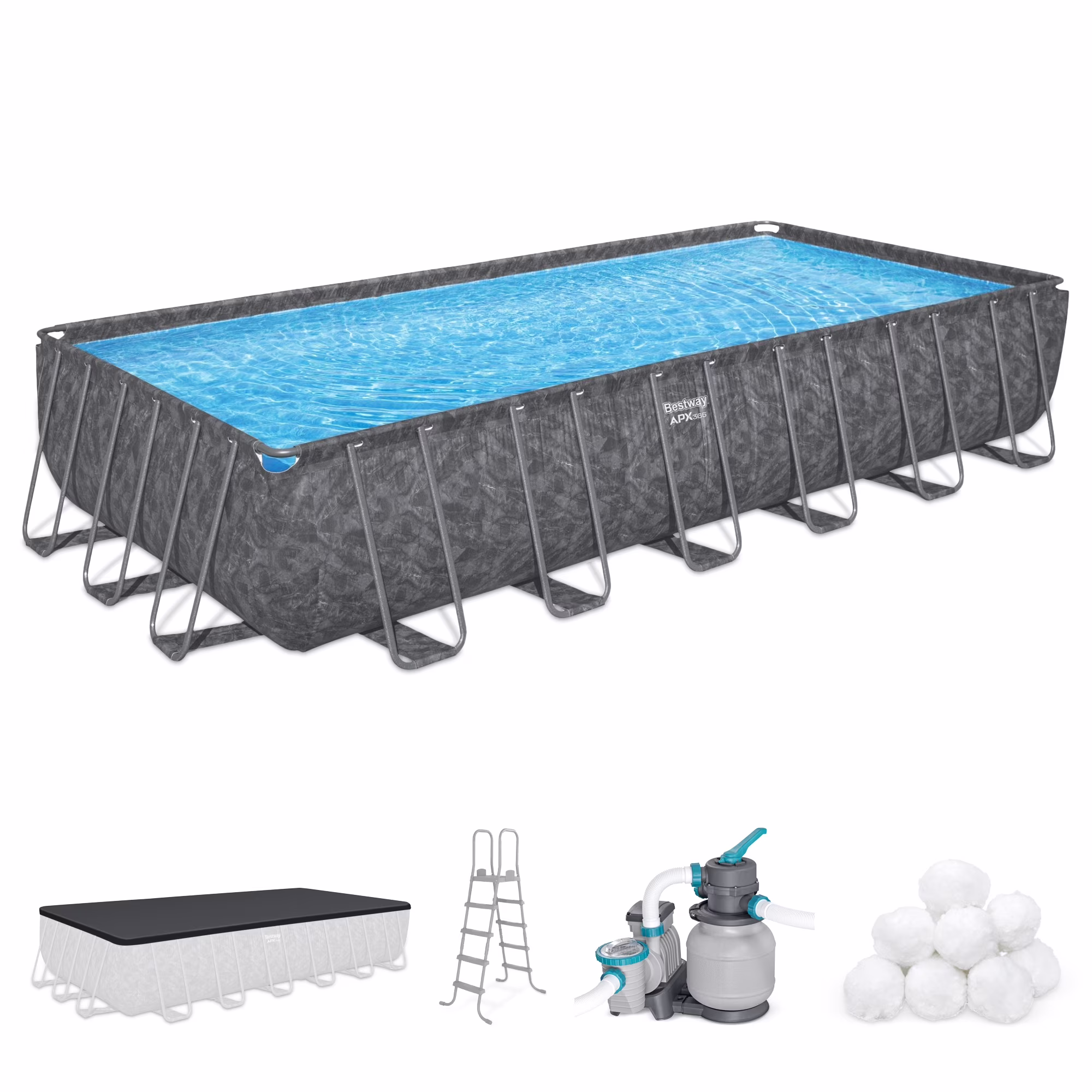 Bestway APX 365 31'4" x 16' x 52" Rectangular Above Ground Swimming Pool - image 4