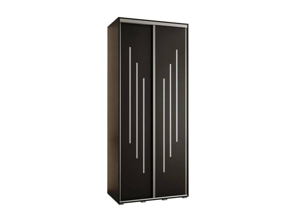 ARMARIO Decoesp 8 DE PUERTAS CORREDERAS 235.2/110/45 2 puertas (Negro/Negro/Plata) WGZI51390