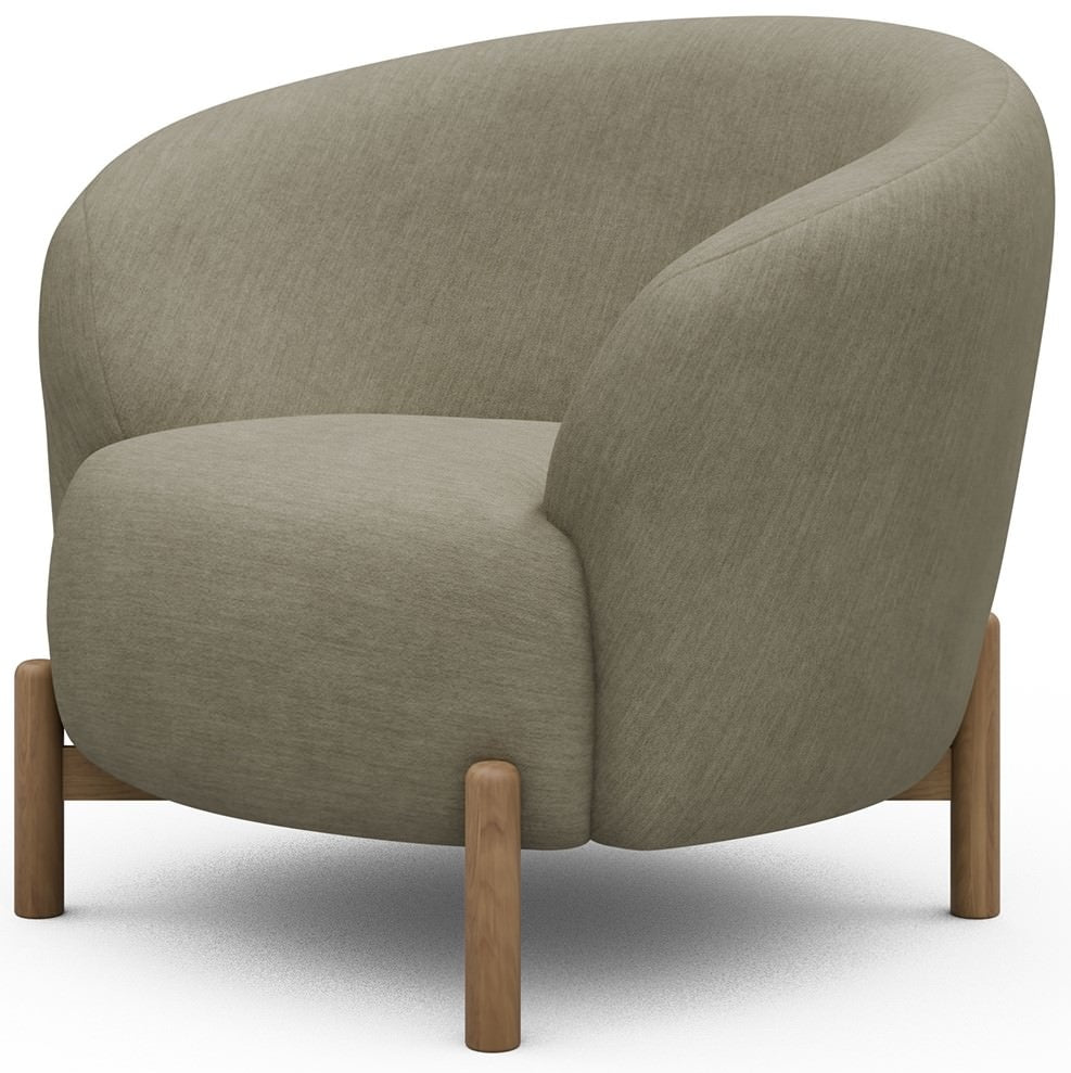 Kragelund Gran Fauteuil Stoffig Zand   Eiken