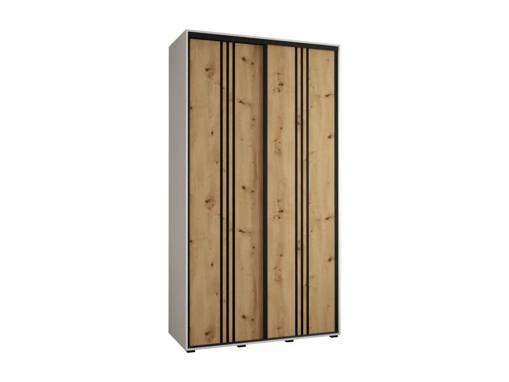 Armario Lluesmahome de 6 Puertas Correderas de 235.2/130/60 cm (Blanco/Artisan/Negro)  LP1517601