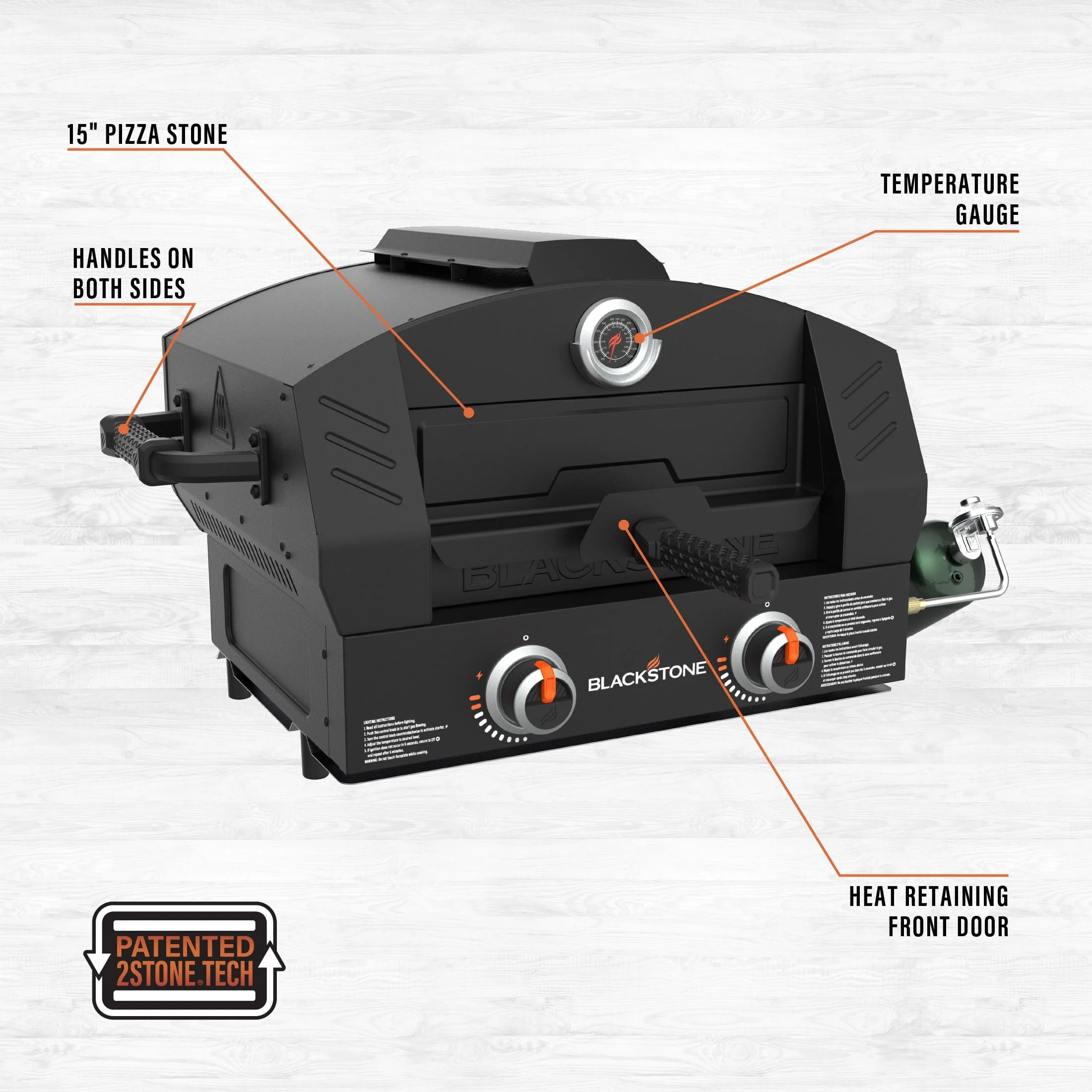 Blackstone Tabletop Propane Pizza Oven with Two 15" Cordierite Stones - Image 5