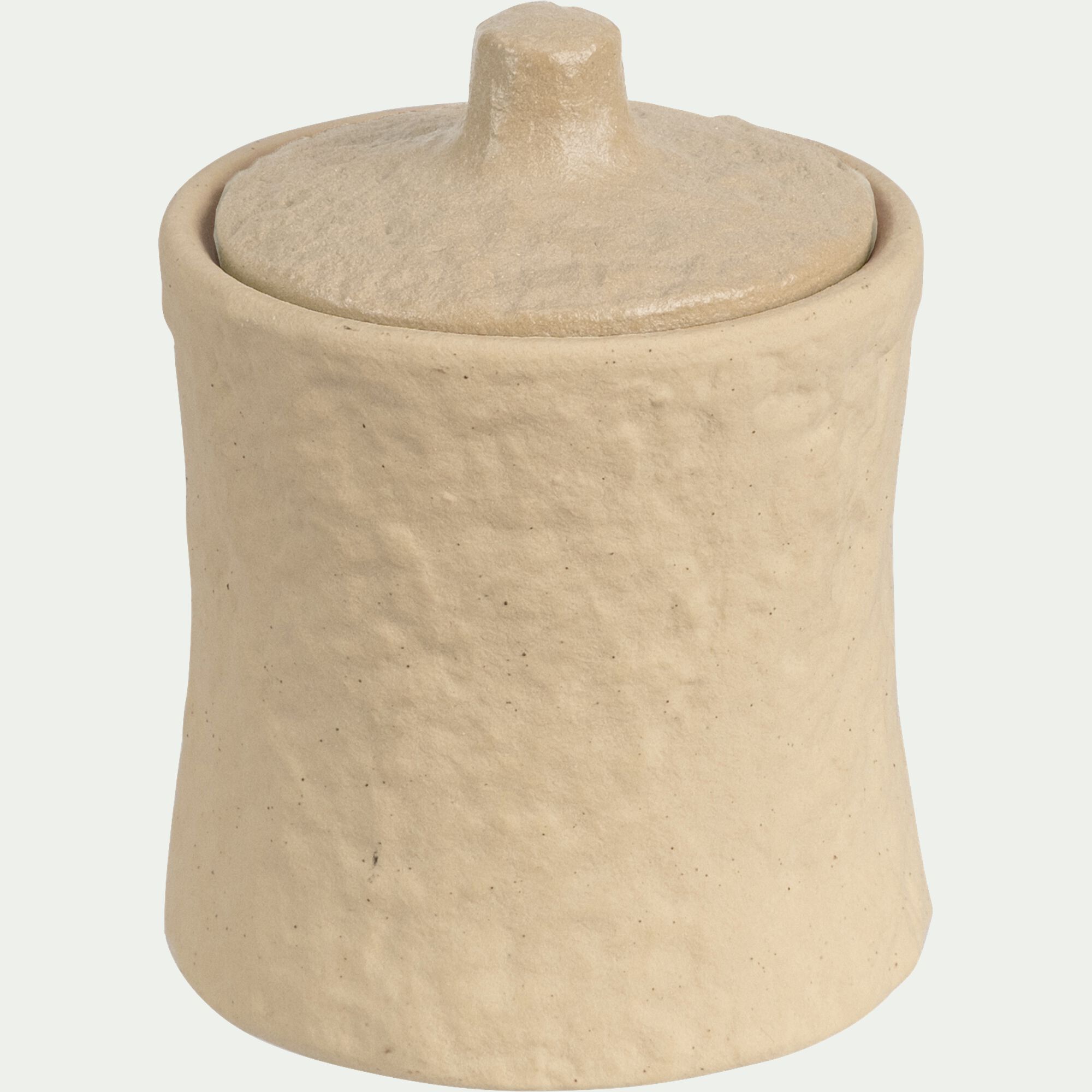 NAIA - Bougie déco en grès H11cm - rose sable
