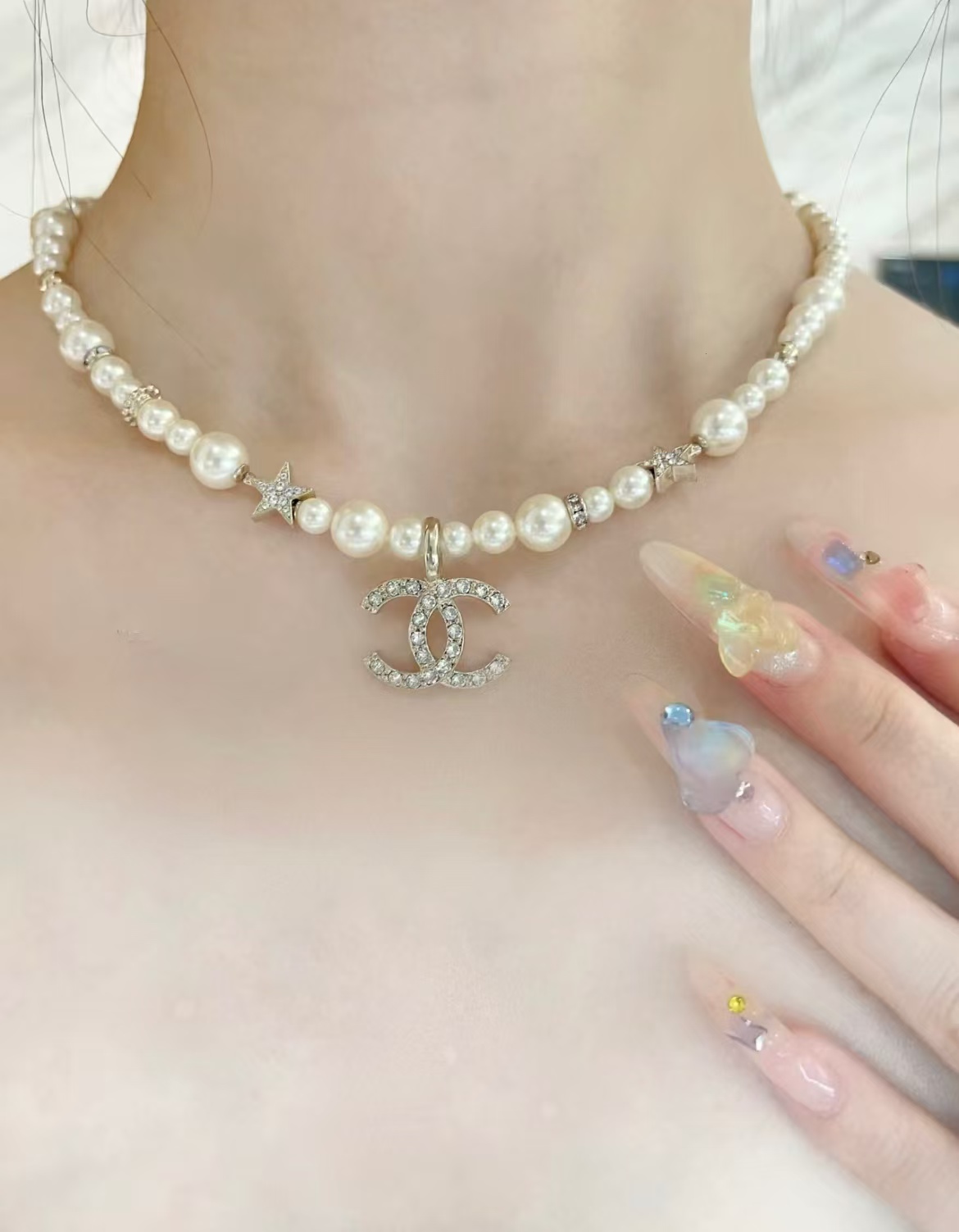 Chanel Star Double C Pendant Pearl Necklace - Original Replica Club