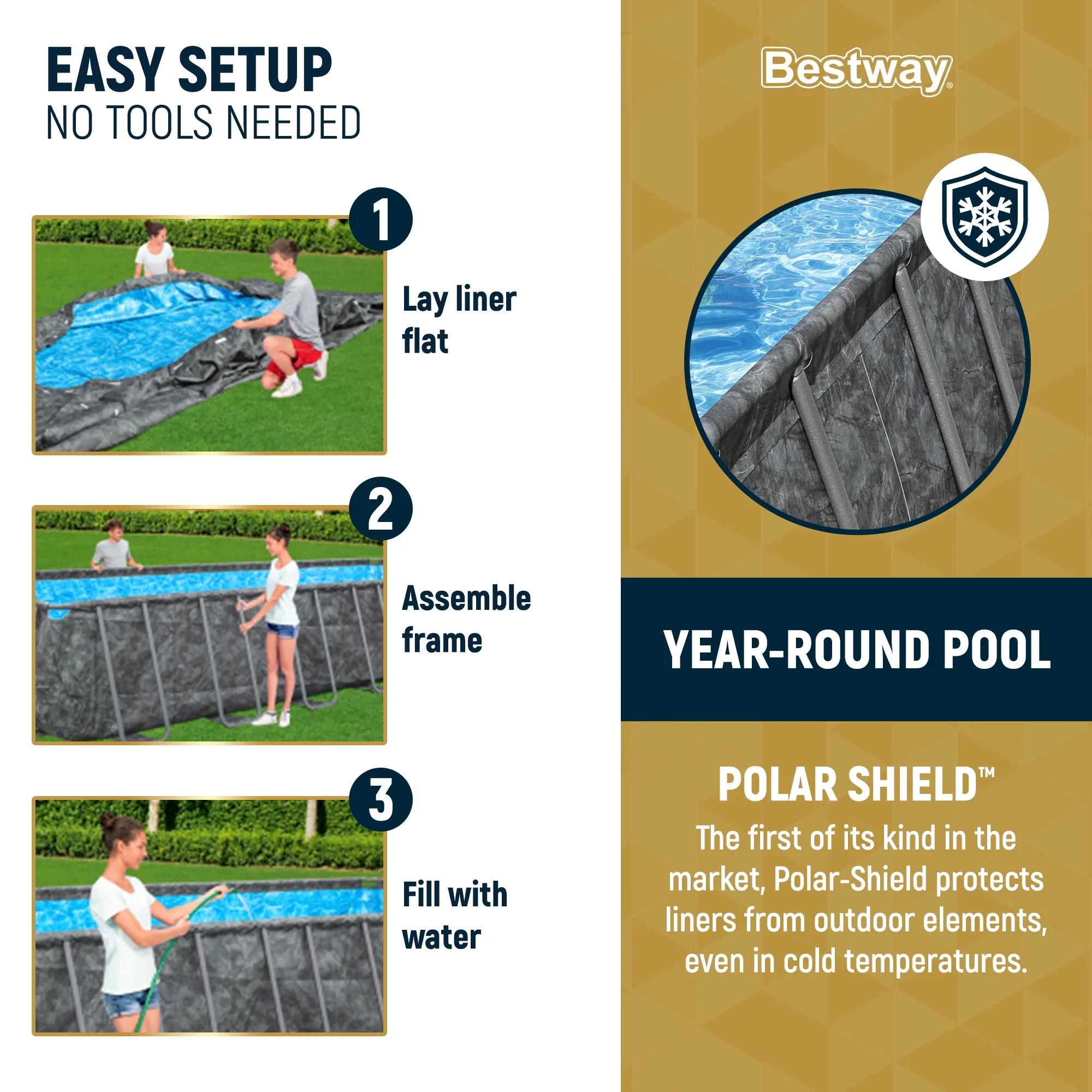 Bestway APX 365 31'4" x 16' x 52" Rectangular Above Ground Swimming Pool - image 6