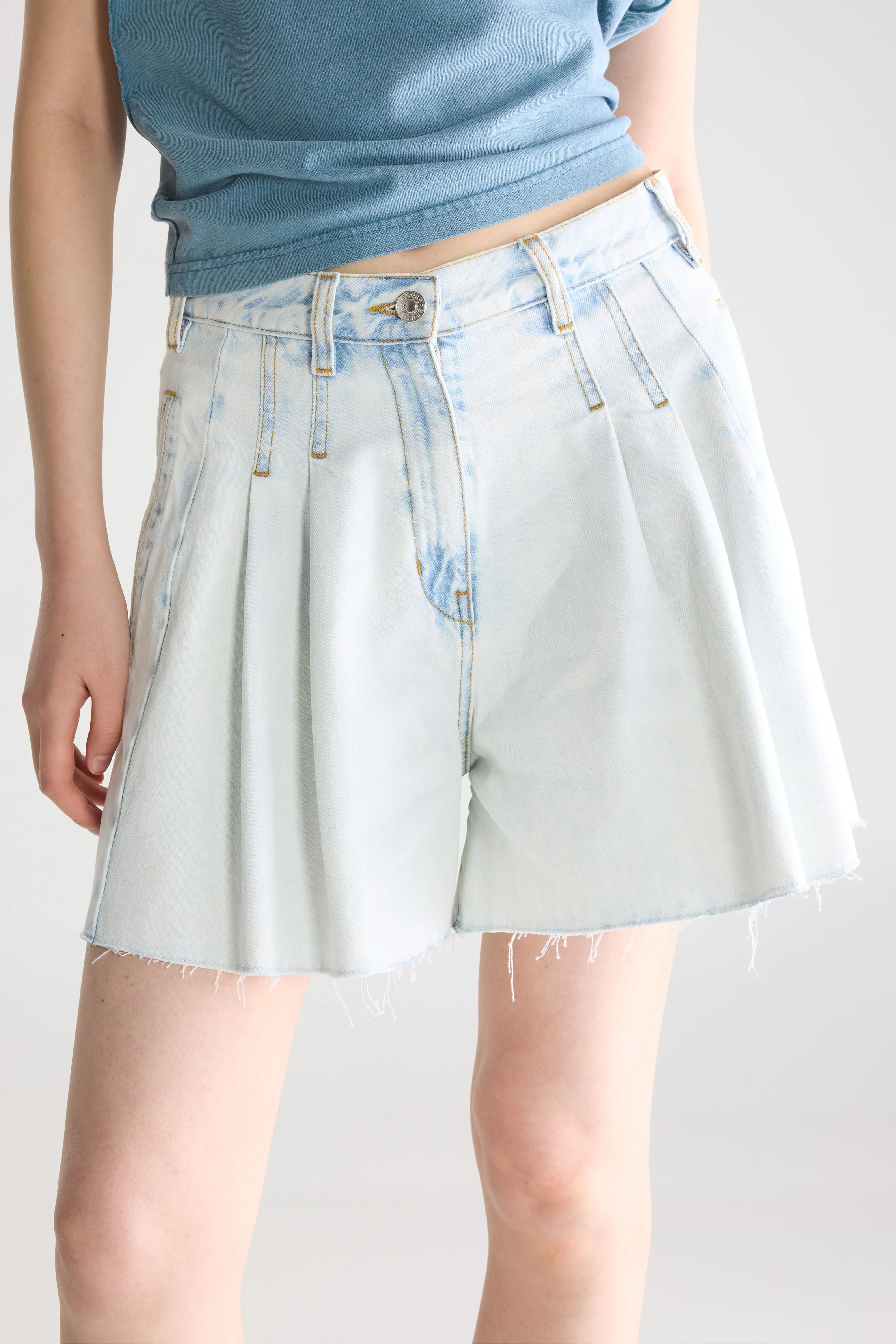 Bellerose Presley wide denim shorts (261 / W / ICE BLEACH)