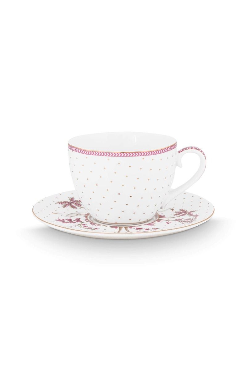 Cup & Saucer Jolie Dots Gold Pink